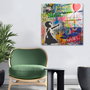 Wallity Cuadro Decorativo de Vidrio Templado Multicolor 50 x 50 cm